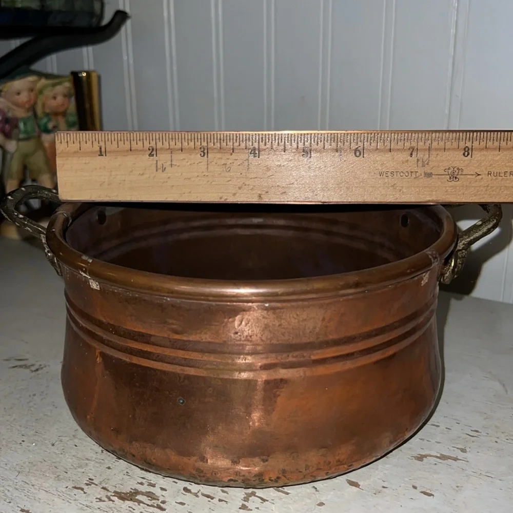 Vintage Copper & brass Turkish pot hand seamed